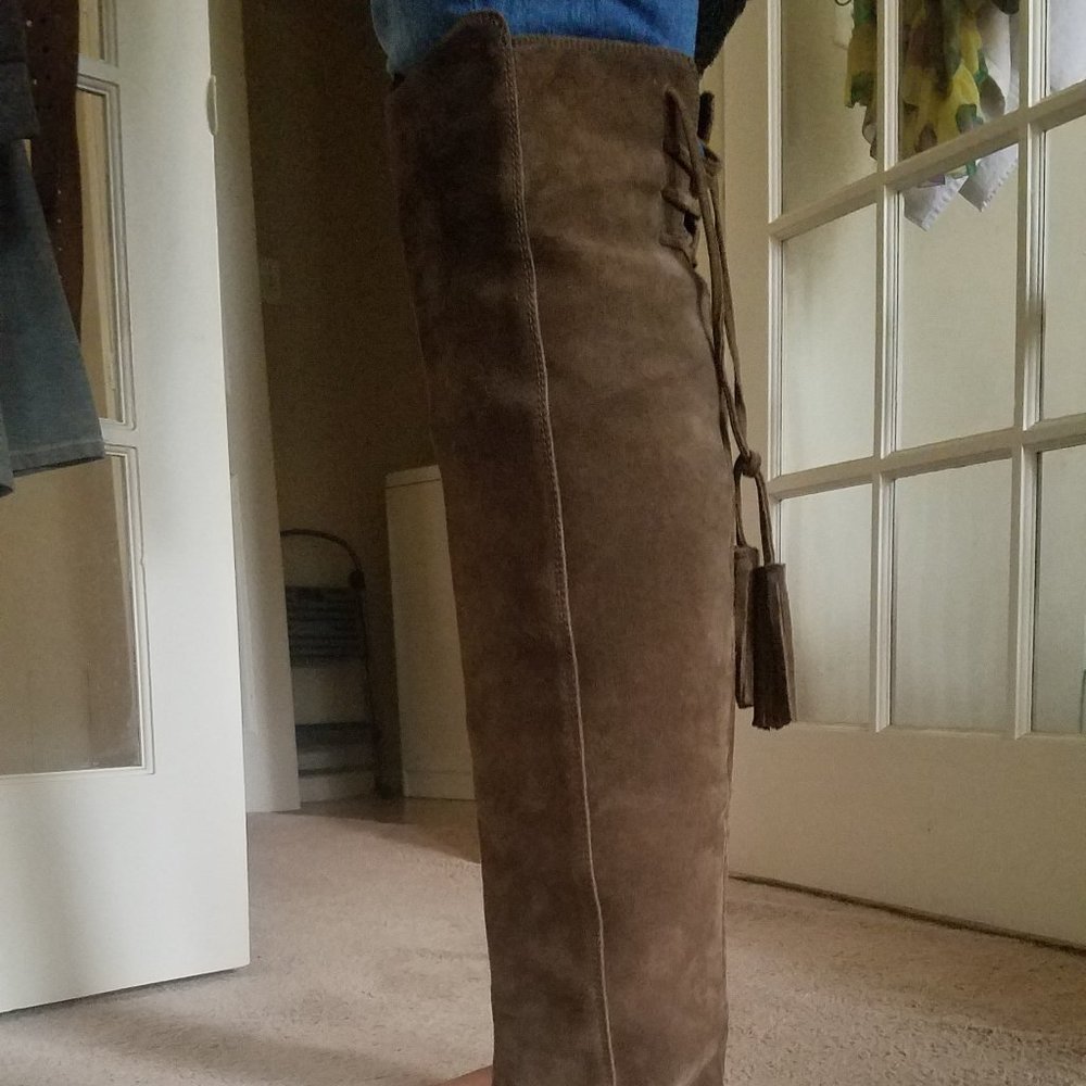 Musse & Cloud Brown Suede Over the Knee Boot - Picture 5 of 6